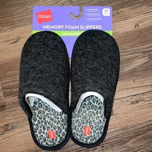 Hanes Women's ComfortSoft® Knit Scuff Slippers With Memory Foam Black 7-8 Med